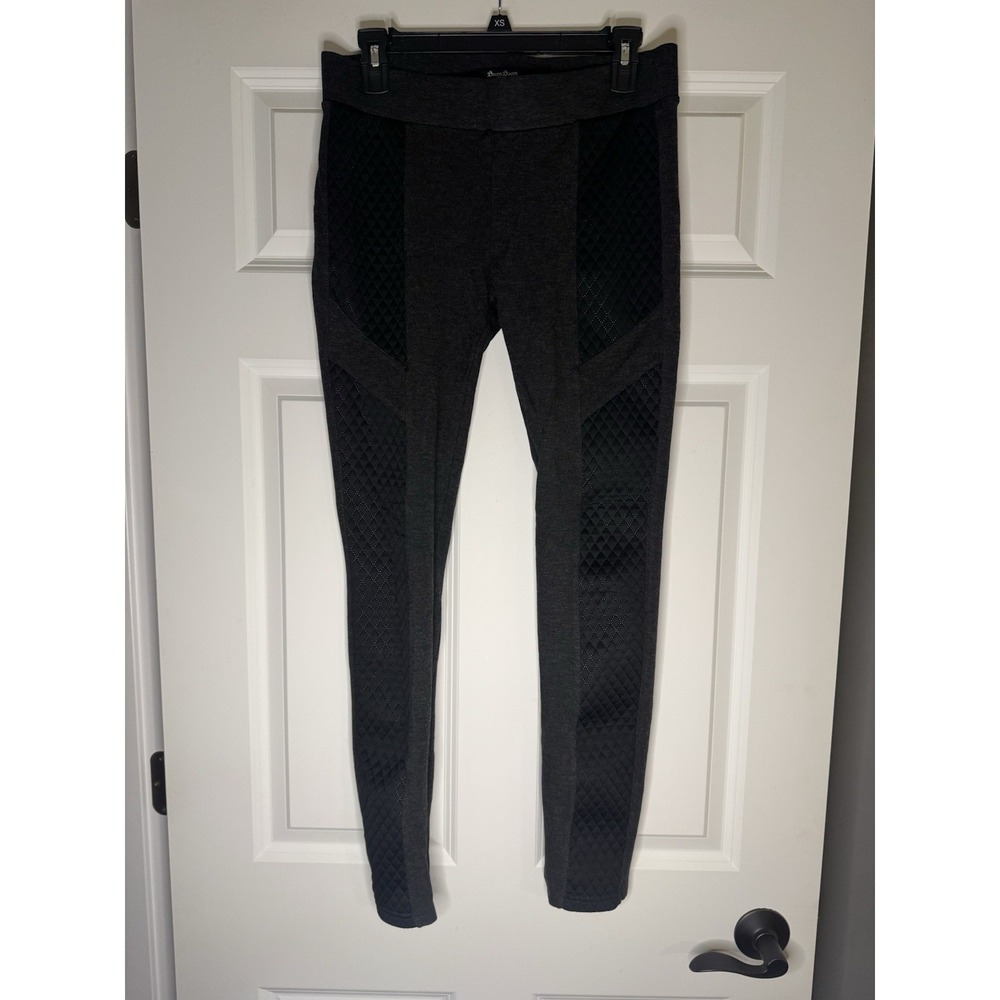 Boom Boom ModCloth Haute The Book On Style Ponte Pants Large Gray Black Quilt